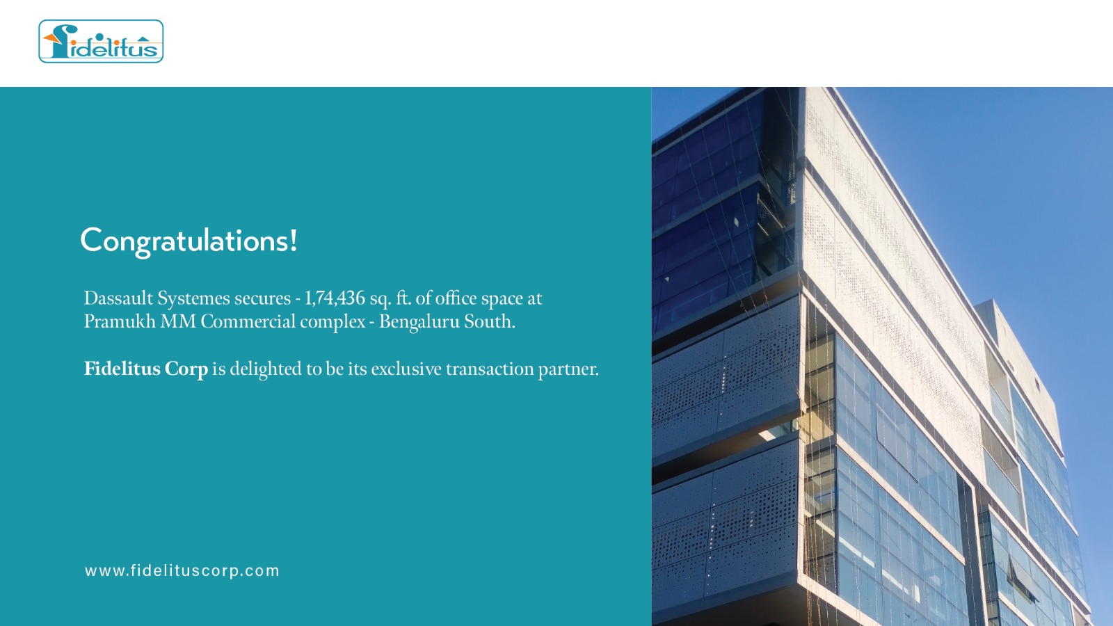 You are currently viewing Fidelitus Corp’s Advises Dassault Systems to Set Up Office Space in Bengaluru